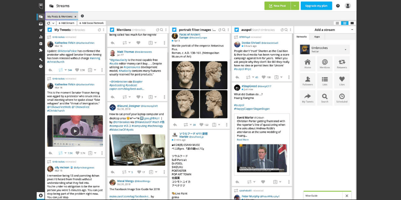 Social Media Automation tools Hootsuite Dashboard